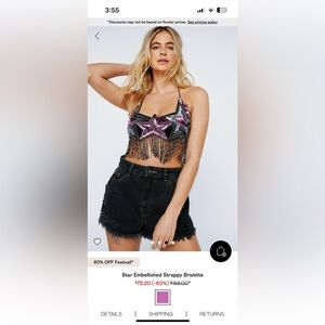 Nasty gal star embellished strappy bralette